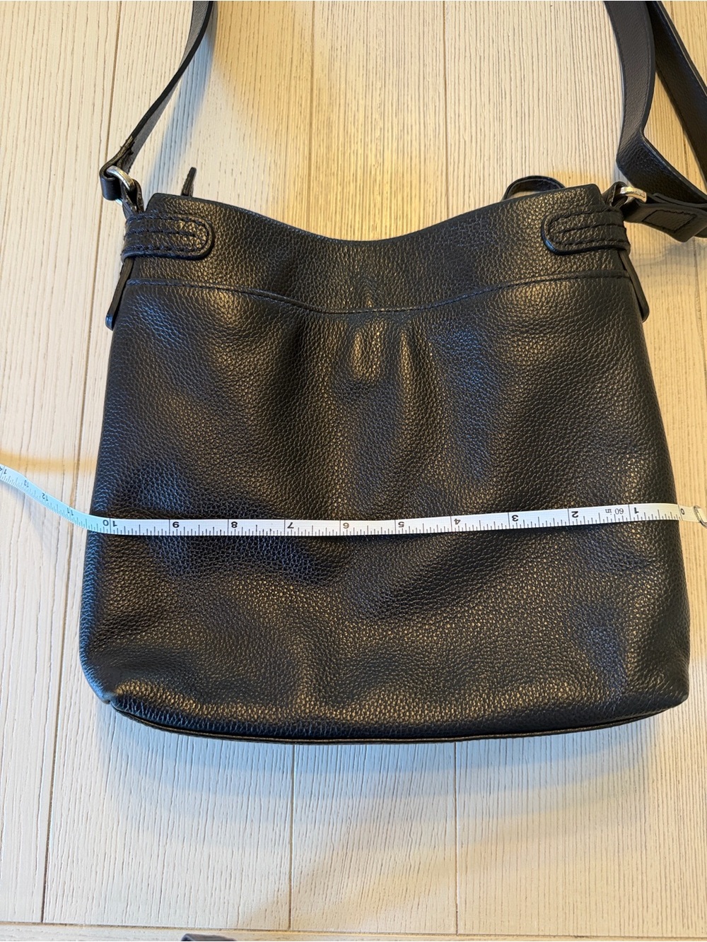 Brighton Black Leather Studded Crossbody Bag with Heart Charm - Picture 6 of 9
